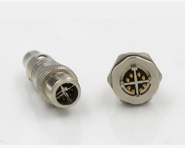 M12 X-CODE 8PIN连接头 8芯M12 X扣插座 金属电缆螺纹连接器图1
