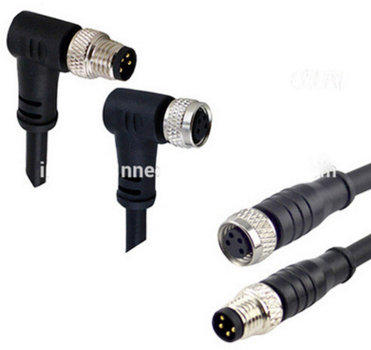 厂家直销 M12/M8/M5防水连接器 工业插头 屏蔽连接线 电缆连接器图1