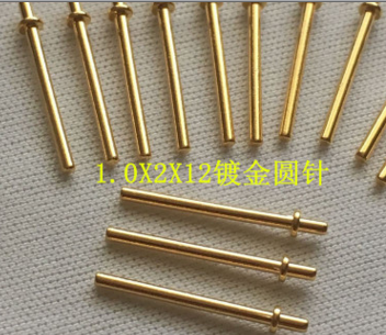 DC/AC连接器PCB焊针1.0*2*10环保黄铜镀金2U“圆形PIN针十字插针图1
