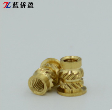 铜螺母铜镶件铜嵌件滚花直花斜花热熔热压注塑压铆螺母加工定制图2