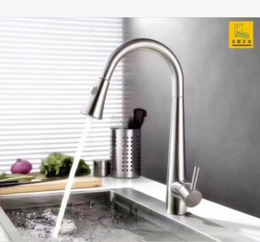 开平水口不锈钢抽拉水龙头厨房洁具冷热出水洁具卫浴转动管