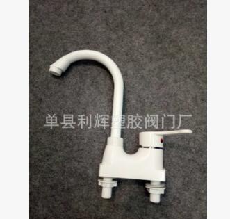 外贸直销 新款塑料水龙头不锈钢体 冷热双用快开菜盆旋转龙头图3