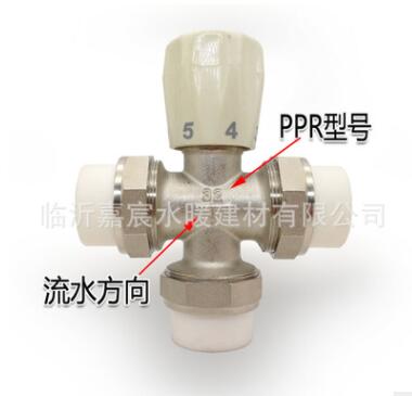 黄铜PPR三通温控阀暖气分流量手动调节阀门6分DN251寸32加厚全铜图3