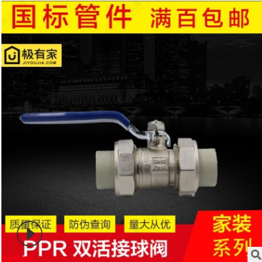 PPR水管配件品牌双活接球阀4分开关6分1寸dn25热熔双熔件水管管材