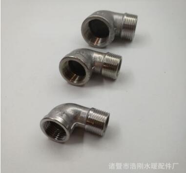 304不锈钢内外丝弯头 90度内外牙水暖配件弯头4分 6分1寸图2