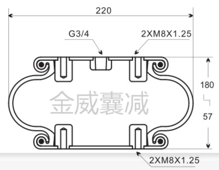 JW1-5050G3/4设备空气弹簧减震气囊 W01-M58-6374 1B200-10 1B5050G3/4 PM/31091(81/4x1) EB-250-85 822419004 9’’1/4x