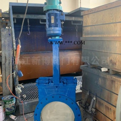 新博阀门现货供应  PZ273Y-10C 电液动耐磨刀闸阀   耐磨刀闸阀 液压刀闸阀     纸浆阀  洗煤厂阀门