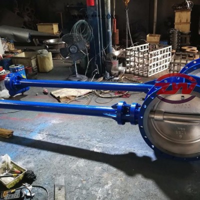 温州新越阀门供应D343H-16C硬密封蝶阀 涡轮蝶阀 法兰蝶阀 加长杆蝶阀
