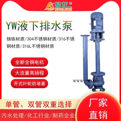 液下排污泵YW无堵塞液下污水泵 立式YW液下泵可选择单管双管