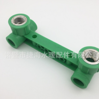 PPR双联内丝三通4分淋浴龙头定位内牙三通PPR双连体三通T20×1/2F