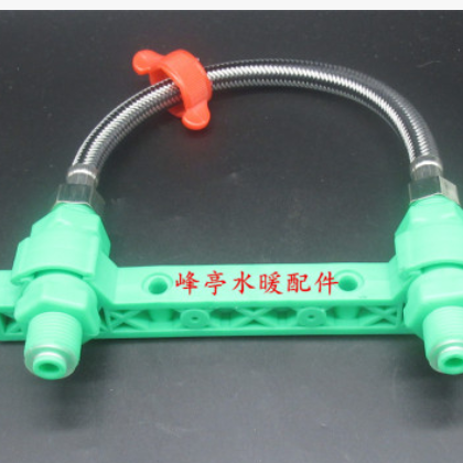 可试压PPR双联定位器 淋浴花洒龙头双连PPR固定器 PPR弯头平衡仪图1