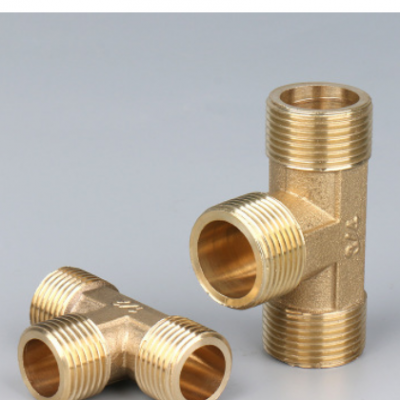 铜外丝三通4分6分1寸 全铜加厚水暖管件铜配件 活接三通