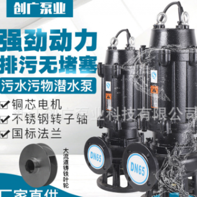 家用农用工地WQ污水泵无堵塞泥浆泵排污泵1.5KW7.5KW23寸三相380V