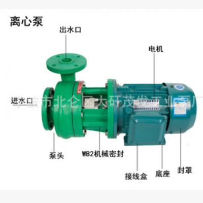 离心泵 工业增强聚丙烯FP耐腐蚀离心水泵 化工耐酸碱塑料管道泵