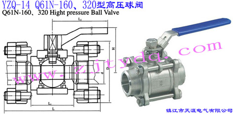 YZQ-14 Q61N-160、320型高压球阀YZQ-14 Q61N-160、320 High Pressure Ball Valve