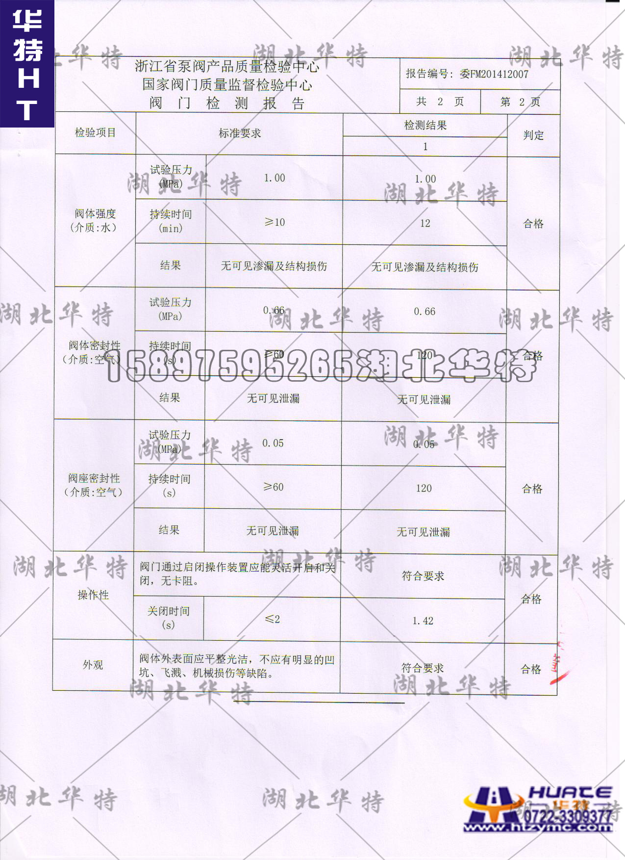 3紧急切断阀检测报告封面4