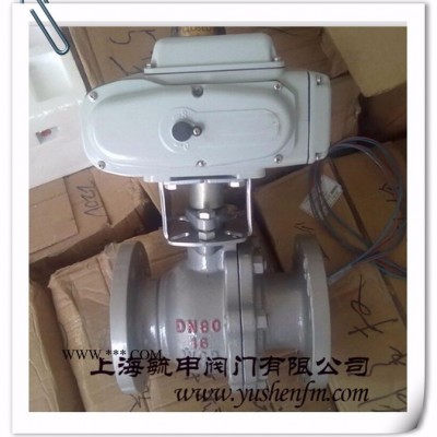智能调节型电动球阀Q941F-16C DN80法兰电动铸钢球阀