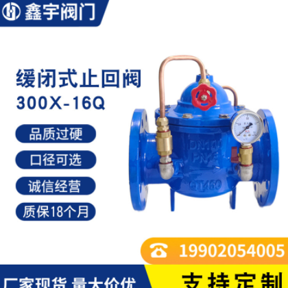 缓闭式止回阀 300X-16Q 水力控制阀法兰连接二通式微阻止回阀现货图2