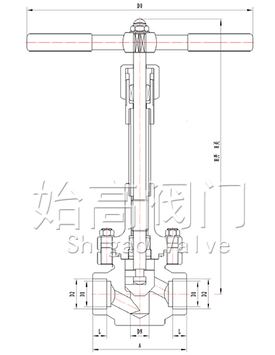 超低温高压截止阀尺寸图 超低温高压截止阀尺寸图