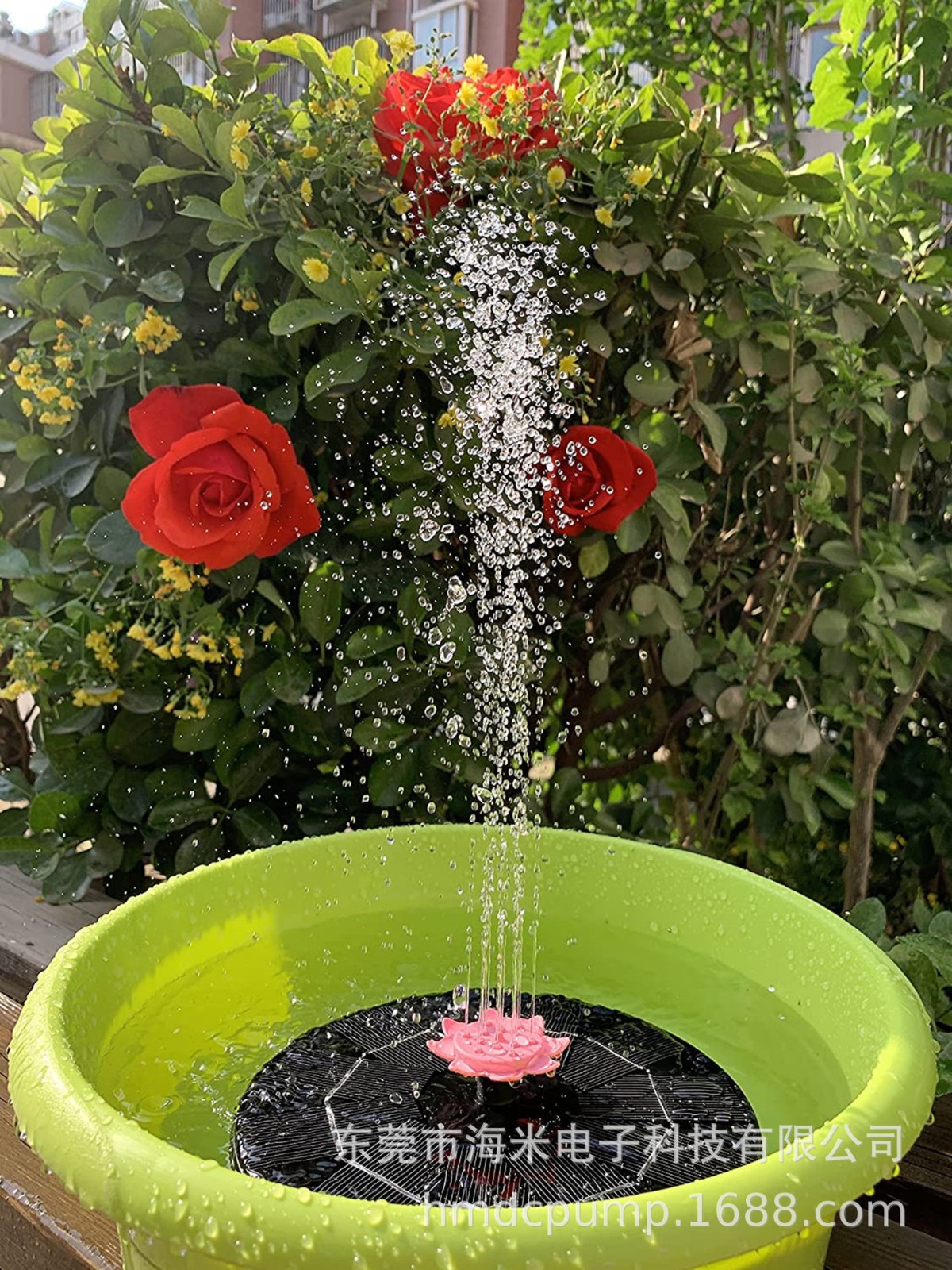 工厂直供亚马逊热售1.4W太阳能花瓣喷泉鸟浴花园庭院别墅装饰喷泉图4